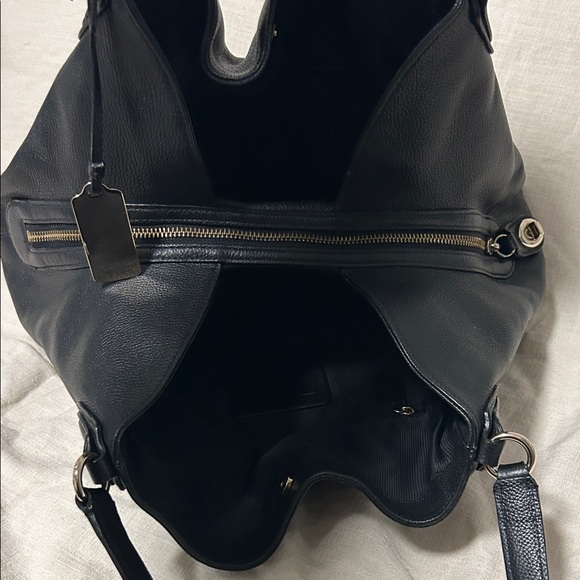 Coach Black Pebbled Leather Hobo Bag - Picture 7 of 10